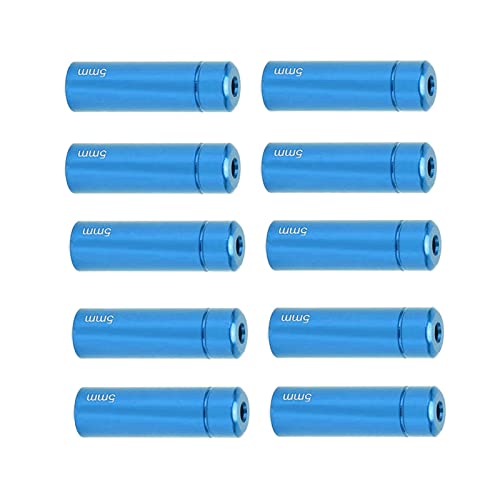 Blaihild Bike Brake Cable End Cap, Aluminum Alloy High Strength Caps, 5mm Brake Line Cap for Road and Mountain Bicycles (Blue)