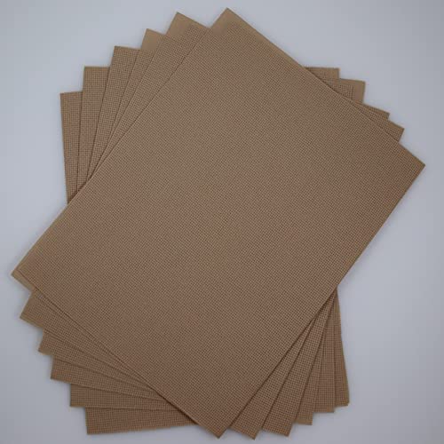 Image of KCS 6 pc of 12 inch x 18 inch 14CT Counted Cotton Aida Cloth Cross Stitch Fabric (Khaki)