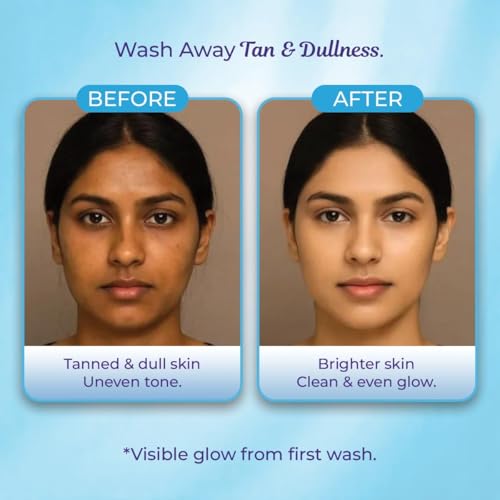 Image of Sanfe Instant BrightUp D-Tan Face Wash | Tan Removal Face Wash with Licorice Extract & Niacinamide | Brightening & Deep Cleansing Cleanser | Removes Dirt, Oil & Pollution | Hydrating | All Skin Types | 100g | Pack of 3