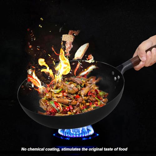 Wok de acero de carbono 12 pulgadas con mango ergonómico y tapa miniatura 4
