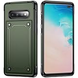Fucozan Shockproof Designed for Samsung Galaxy S10 Plus Case Galaxy S10+ Case 2 in 1 Militay Drop Tested Rugged Heavy Duty Shockprrof Protective Case for Galaxy S10 Plus Phone Case (Army Green)
