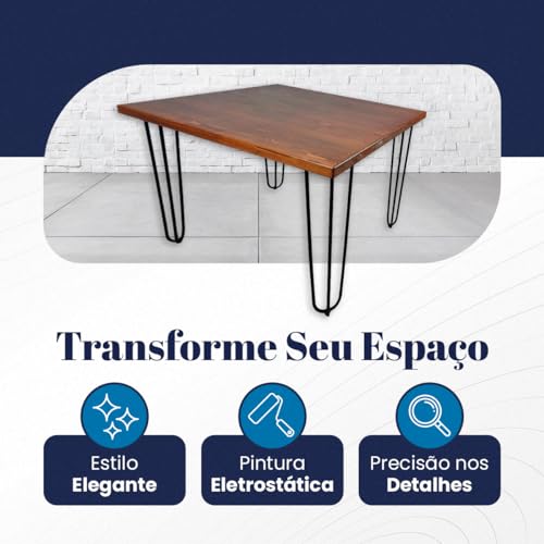 Kit 4 Pés De Móveis Hairpin Legs 80cm 7mm Para Mesa Aparador Buffet Escrivaninha Home Office Escritó