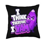 I Think Therefore I Yam Ube Pun Purple Yam Dad Joke Throw Pillow