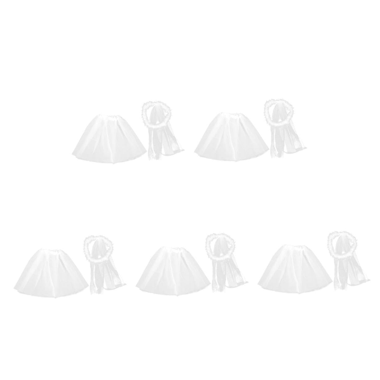 CALLARON 5 Sätze Kostüm Fluffy Tüllrock mit Haarreif Weicher Cosplay Rock für Jungen und Mädchen Halloween Party Verkleidung für Aufführungen und Festlichkeiten