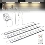 Bonlux Under Cabinet Kitchen Lights with Remote, Dimmable LED Under Cabinet Strip Light Neutral White 4000K, Linkable Under Counter Lights for Plug in Under Kitchen Cupboard Cabinet Lighting(3x12IN)