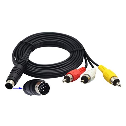 zdyCGTime 3 RCA-kontakt till 7-stifts mini DIN-kontakt förlängningskabel S-video 7-stift DIN-hane till 3 RCA hane RGB-sammansatt video-förlängare kabeladapter för DVD, TV, HDTV, VCR:er, CD-spelare, PC bärbar dator (1,5 m/1,5 m)