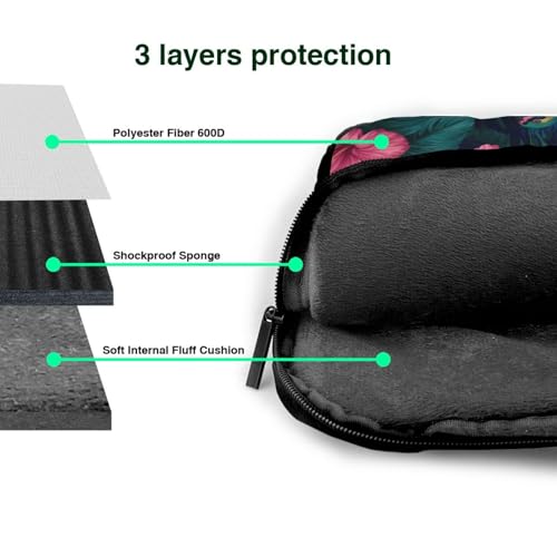 Bolso para laptop impermeable con hojas tropicales 14 pulg miniatura 5