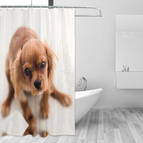 Rideau de douche imperméable chien pour décoration salle de bain tendance 183x183 cm - 3