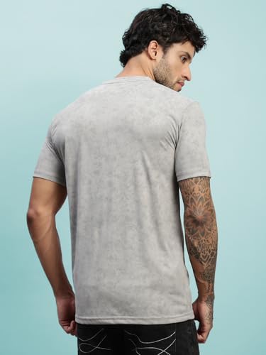 Image of Lux Nitro Men's Cloud Burst Printed Half Sleeve T-Shirt | Cotton Blend Round Neck Tee | Regular Fit Casual Wear
