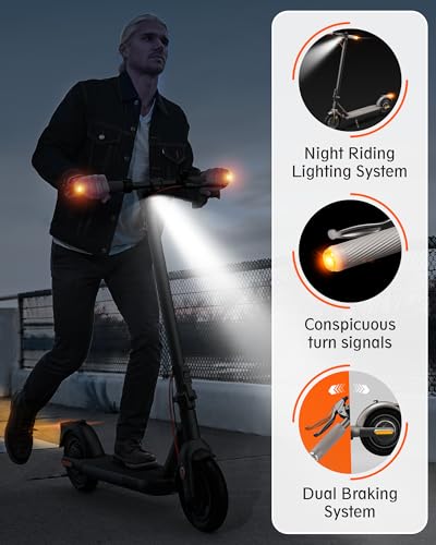 INVANTI V22PRO Electric Scooter for Adults, 10" Honeycomb Tires, 14 Miles Range, 350W Motor & 20 MPH Portable Folding Commuting Electric Scooter with Turn Signals & App, Black - Thumbnail 6