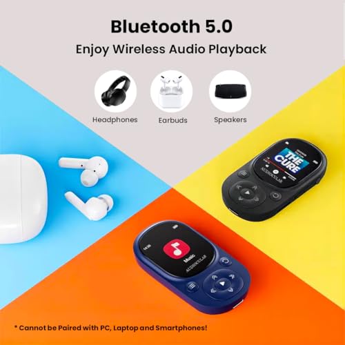 Image of AUDIOCULAR M11 32GB MP3 Digital Player with Clip, Portable Bluetooth Music Player Support Upto128GB External Storage, Pedometer, FM Radio, Voice Recorder, E-Book, Stopwatch (32GB - Black)