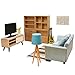 iLAND Dollhouse Furniture and Accessories, Miniature Sofa & TV Cabinet & Bookshelves & Guitar & Decorations for Modern Dollhouse Living Room (Classic 12pcs)