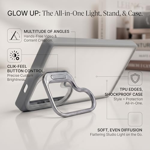 Image of amazon basics Frosted Matte Case for Samsung Galaxy S24 Ultra 5G | Built-in Flip-Out Camera Lens Stand | Translucent Back with Contrast Gray Bumper | Shockproof Protective Cover