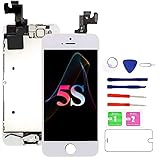 Mafix for iPhone 5S/SE Screen Replacement-White, with Home Button, Front Camera, Earspeaker Full Assembly LCD Display Digitizer Touch Screen Repair Kits for A1533, A1453