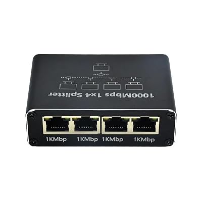 Coverzone 1 Gigabit Ethernet Switch 4 Port 1000Mbps, RJ45 1 to 4 Ethernet Splitter, RJ45 LAN Network Switch 1-2 Gigabit Network Splitter, Computer, HUB, Switch, Router ZR889