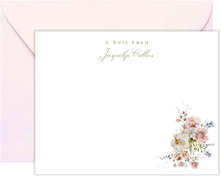 Co Personalized Floral Note Cards and Envelopes Set for Women, Floral Gi...