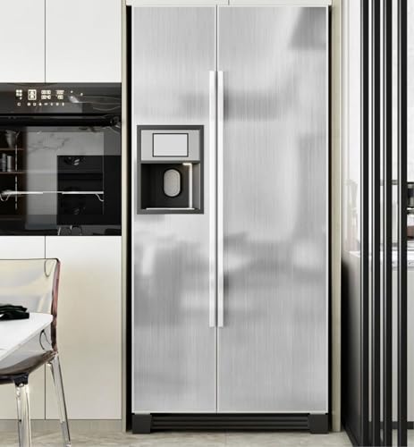 Image of Stainless Steel Brushed Contact Paper Peel and Stick Countertop Kitchen Backsplash Self Adhesive Wallpaper Dishwasher Fridge (24 x 160 inch)