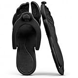 Rosoz Chanclas para mujeres y hombres, zapatillas de viaje plegables, zapatillas de ducha ligeras, para baño, campamento, sandalias de playa, antideslizantes, secado rápido, Negro , 38/39 EU