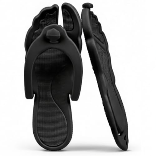 Rosoz Chanclas para mujeres y hombres, zapatillas de viaje plegables, zapatillas de ducha ligeras, para baño, campamento, sandalias de playa, antideslizantes, secado rápido, Negro , 38/39 EU