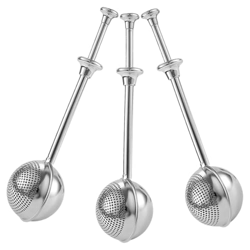 TOGEVAL Espolvoreador de Harina Acero Inoxidable 3 Piezas Cedazo de Malla Fina Dispensador de Polvo para Hornear y Azúcar Utensilio de Repostería para Cocina