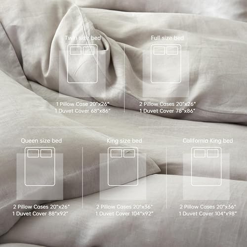 image for Simple&Opulence 100% Linen Duvet Cover Set, 3 PCS Natural French Flax 