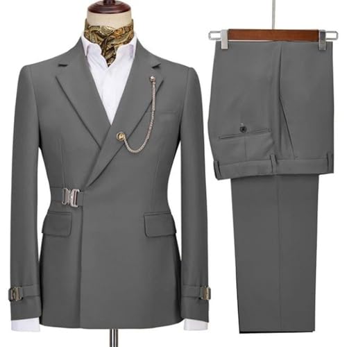Costume homme confortable et infroissable à double boutonnage ajusté