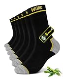 FALARY Arbeitssocken Herren 43-46 Work Socken Herren Bambus Schwarz Grau