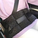 BNRendles Ostomy Seatbelt Pillow, Ostomy Driving Protector, Stoma Shiled Ileostomy Urostomy Riding Guard, No Squeezing, Ostomate Must Have Supplies, Minky Dot Black