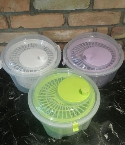 Jouis Salata Sebze Kurutucu Pratik Salata Kurutucu – Çevirmeli Sebze & Marul Kurutma Kabı, 4,5 L Manuel Dönerli Yıkama ve Kurutma Leğeni, Suyu Ayıran Çok Fonksiyonlu Spinner BPA İÇERMEZ - Görsel 5