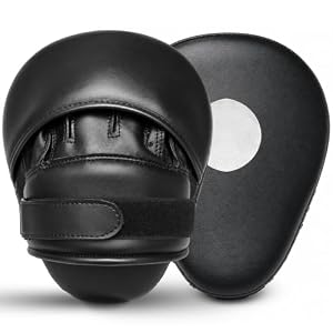 Boxen Fokus-Pads, Haken und Jab Trainings-Pratzen, Schwarz, für MMA und Heimtraining Kickboxen für Kampfsport, Muay Thai Taekwondo Karate Sport Zubehör
