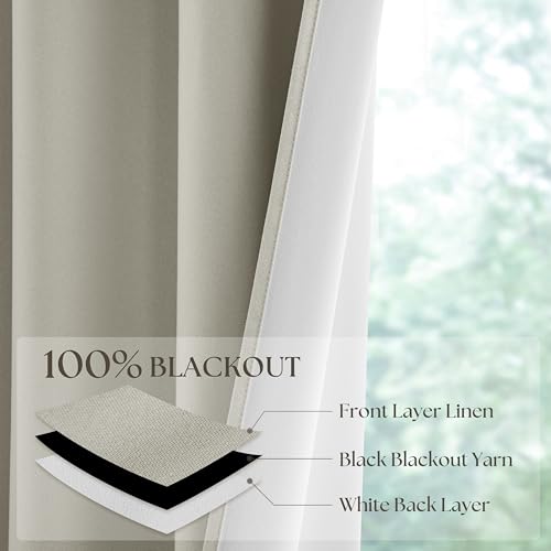 TWODRAPES Blackout Linen Curtains 102 Inches Long Thermal Insulated Drapes by TWODRAPES - Used condition - Image 3