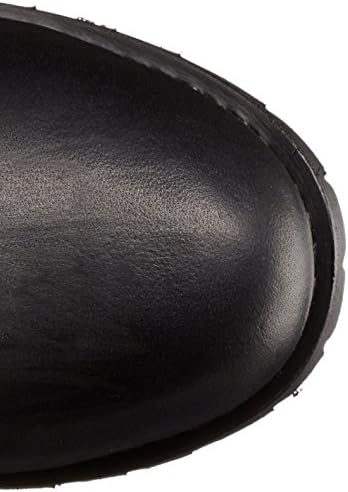 RIDETECS 11" Leather Biker Riding Boots For Men, Black - Calf High Adjustable Vamp With Side Ankle Straps | Image 4