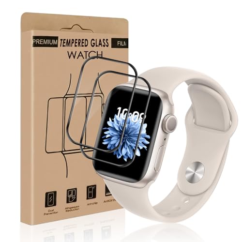 Bodyguard 2 Stück für Panzerglas für Apple Watch Series 7/8/9 41mm Schutzfolie, Ultra-Klar Anti-Öl Anti-Staub Anti-Schmu...