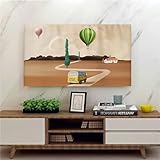 Treer TV Abdeckung Staubschutzhülle, Hülle Bezug für Fernsehen Schutzhülle Universal Fernseher Hülle Elastisch Staubschutz für 22-75 Zoll TV/PC-Displaye (22 Zoll,Heißluftballon)