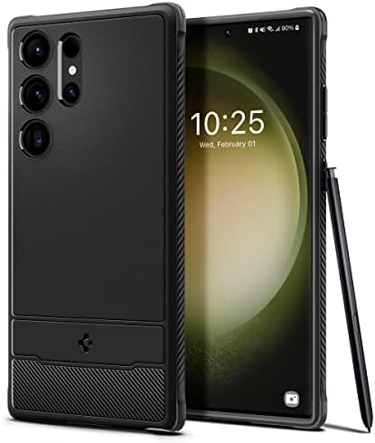 Spigen Rugged Armor for Samsung Galaxy S23 Ultra Case, Galaxy S23 Ultra Back Cover (2023) - TPU|Matte Black