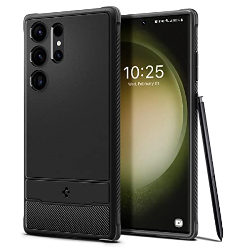 Image of Spigen Rugged Armor Designed for Galaxy S23 Ultra Case (2023) [Military-Grade Protection] - Matte Black