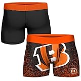FOCO NFL Men's Officially Licensed Team Color Primary Logo Football Fan Essential Boxer Briefs Underwear - Cincinnati Bengals - Large