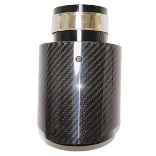 Embout d'échappement en carbone brillant et buse droite acier inoxydable noir