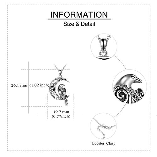 ONEFINITY Raven/Wolf/Dog/Hummingbird/Dragon Necklace Sterling Silver Celtic Knot Irish Lucky Pendant Necklace Jewelry Gifts for Women4