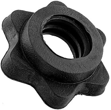 ALEMIN 6 PCS Vinyl Spinlock Collars for 1" Standard Barbells Bars Sports Anti-Slip Spin-Lock Collar Dumbbell Hex Nut Screw Clamps for Dumbell Weight Lifting Fitness Training