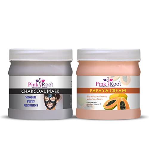 Image of Pink Root Charcoal Mask 500gm with Papaya Cream 500gm
