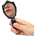 VINTORKY 1set Mini Comb and Mirror Set Practical Compact Hair Comb and Handheld Makeup Mirror Lightweight and Travel-Friendly for Everyday Use Black