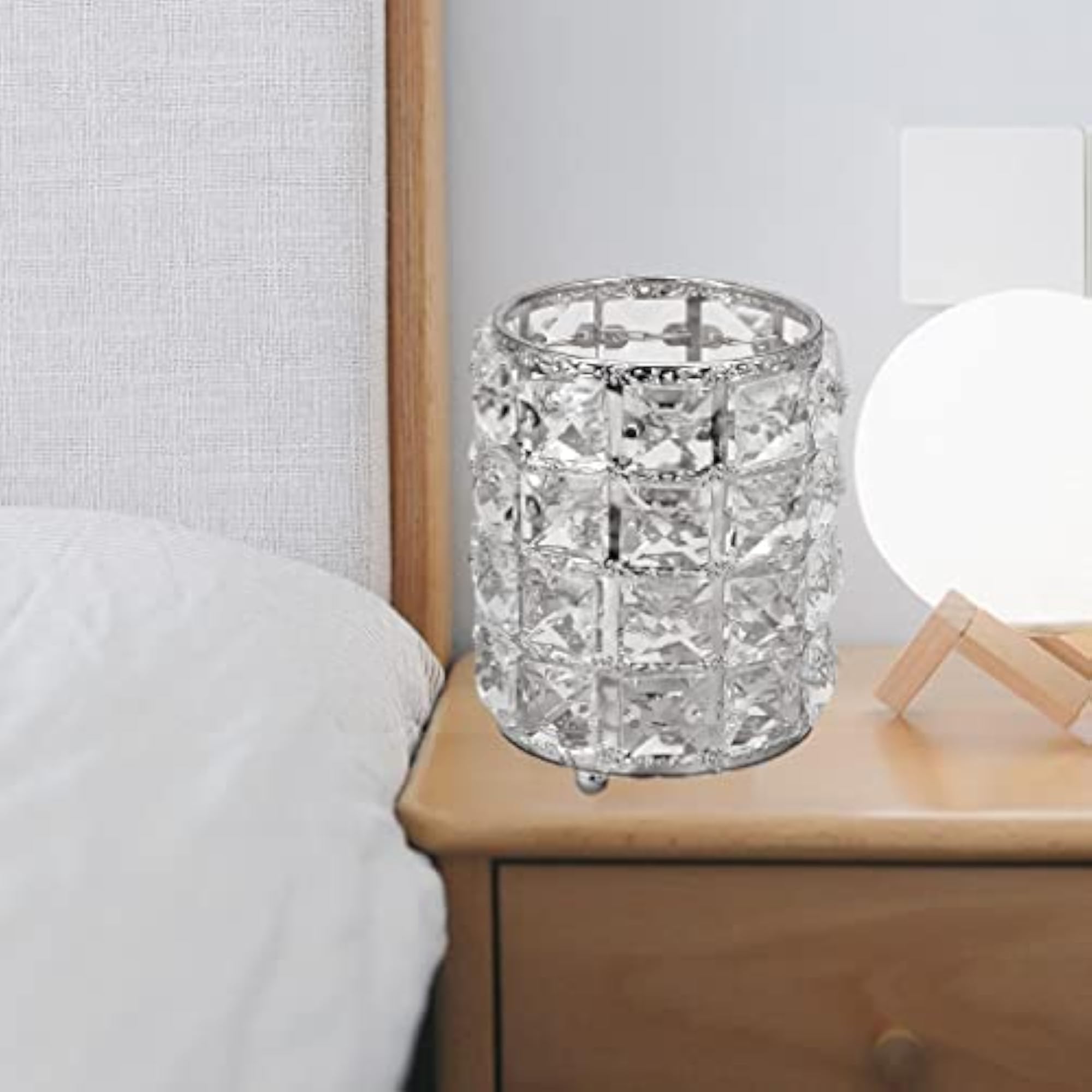 Crystal Makeup Storage Brush Holder, Silver