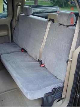 Durafit Seat Covers Made to fit, 2004-2008 Ford F150 Rear Solid Back 60/40 Split Bottom Seat with Adjustable Headrests. Made in Black Velour