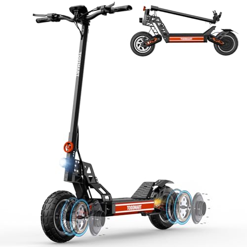 TODIMART S13 Patinete Electrico, 1000W*2 Motores, Autonomía 70-90 KM, 48V 20.8Ah Potente neumÃtico Todoterreno sin cÃmara de 10 Pulgadas, Carga Máxima 150KG Plegable