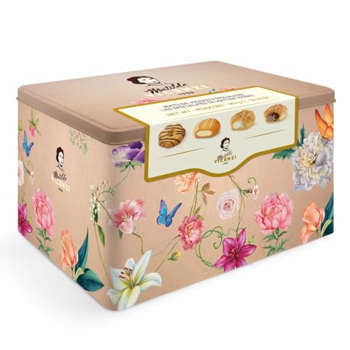 Matilde Italian Biscuit Verona Assortment Tin 907g Creme Pastries Biscuits Gift Tin Set for Christmas New Year Parties - Cookies Made with Milk Chocolate Coffee
