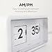 mooas Newtro Flip Desk Clock, Retro Design Auto Flip Clock, Automatic Turning Vintage Flip, Battery Powered, AM/PM, Home Décor Ideal for Home Office School Hotel Café (White)