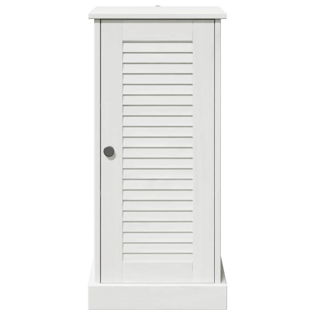 Szafka łazienkowa VIGO z litego drewna, szafka łazienkowa z 1 drzwiami i 3 półkami, biała i antyczna biel, 37,5 x 34 x 80 cm