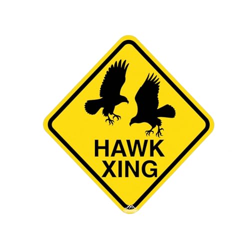 Hawk Crossing Sign - 12x12 Inch Diamond-Shaped Raptor Warning Sign