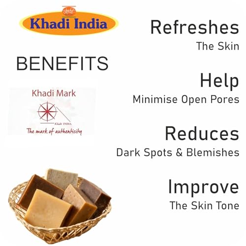 Image of Khadi 100% Pure & Natural Handmade Lavender Soap | Natural Soap with Essential Oils Pack of 3 |125gm *4) (500gm)